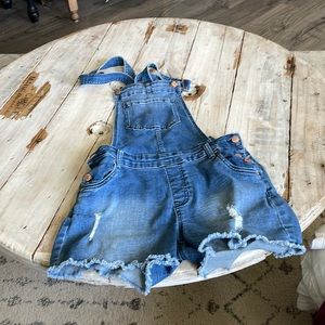 Denim overall shorts size M